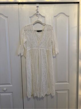 Francesca’s White Lace Beach Dress Women’s L